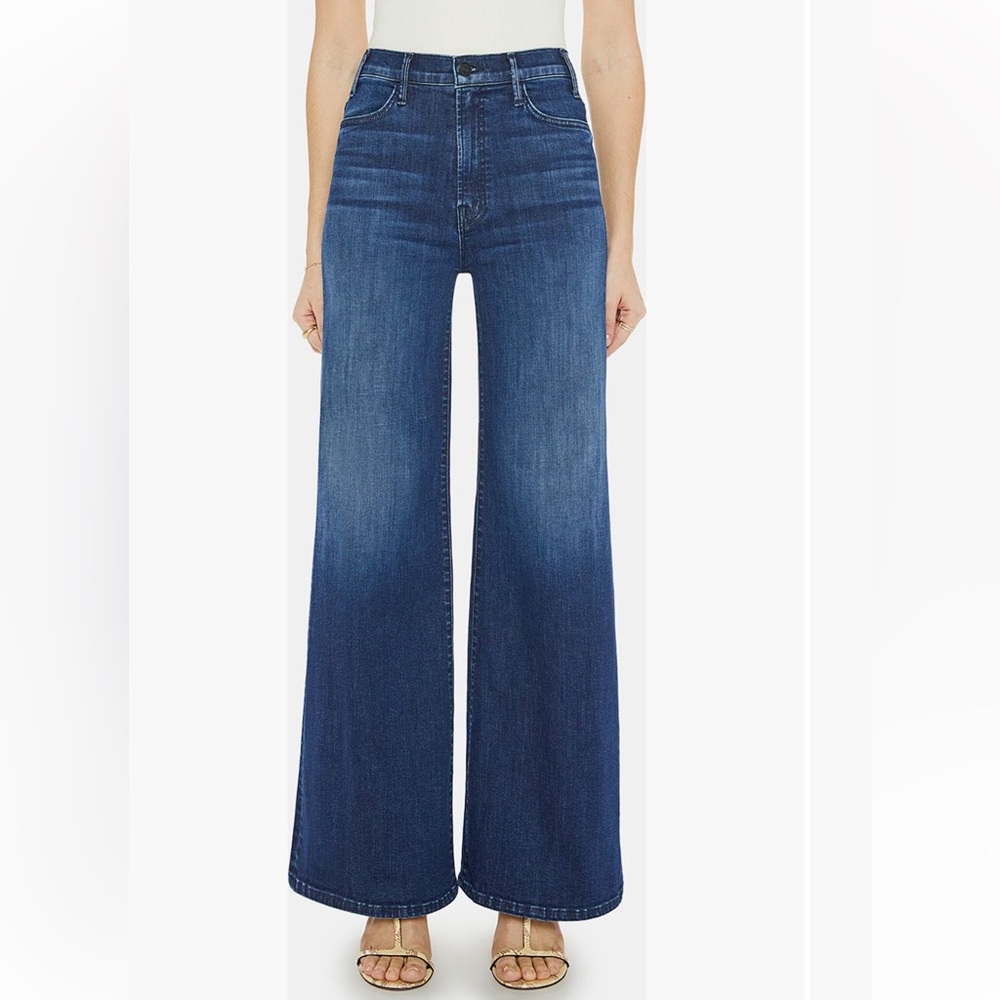 NEW! Mother the Huster Roller sneak jeans in mint condition 26 flare wide leg